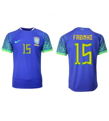 Brazylia Fabinho #15 Koszulka Wyjazdowych MŚ 2022 Krótki Rękaw
